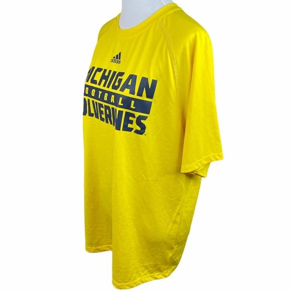 Adidas Michigan Wolverines Football Shirt, Yellow, Large - Picture 4 of 8
